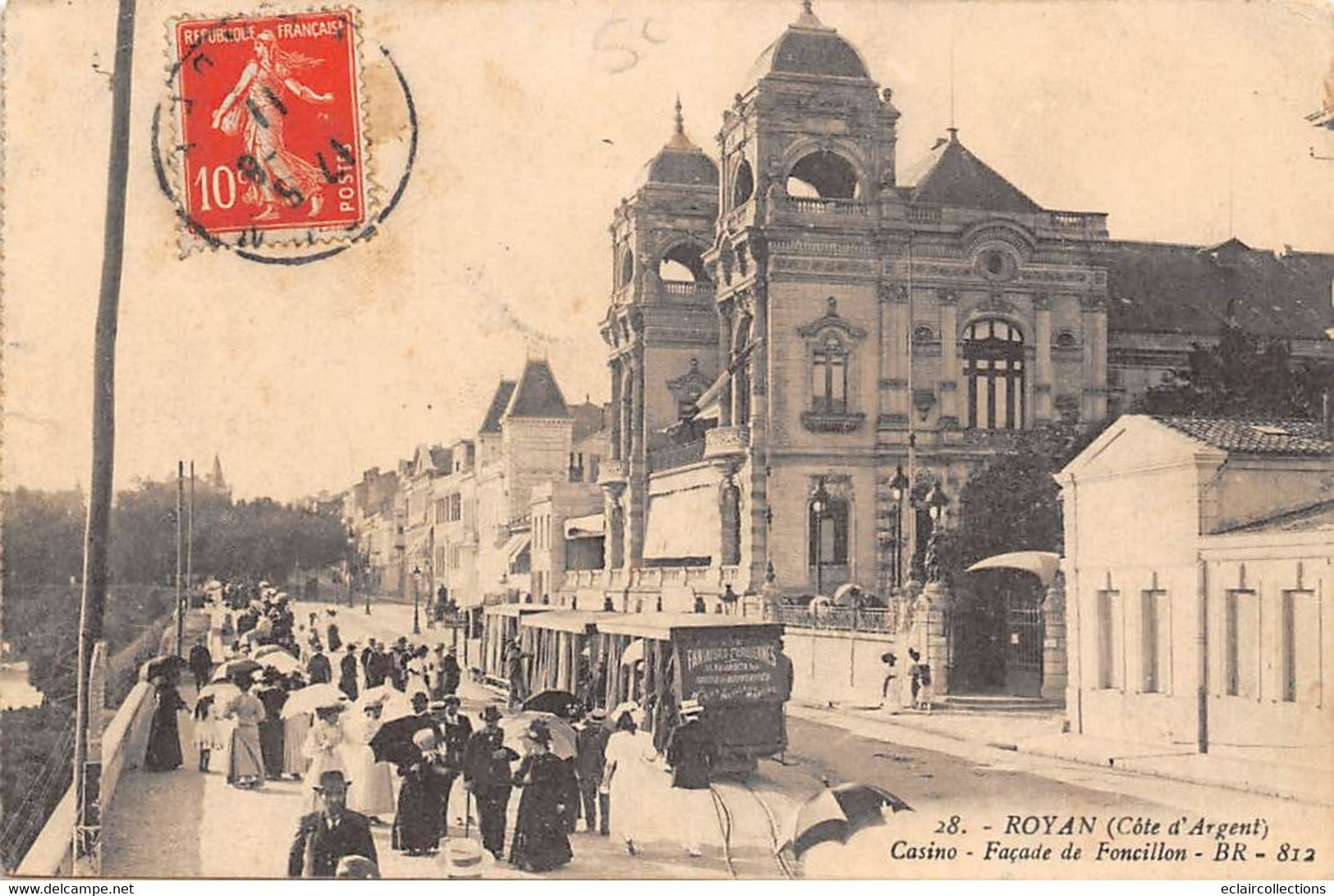 Tramway De La Grande Côte          17       Royan    Tram Et Le Casino De Faucillon      B.R.  812   (voir Scan) - Altri & Non Classificati