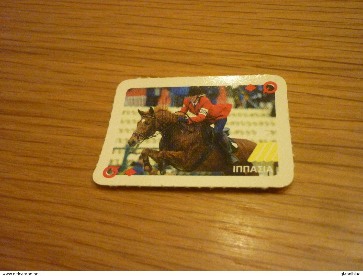 Equestrian Cheval Horse Olympic Games Greek Mini Trading Playing Card - Hipismo