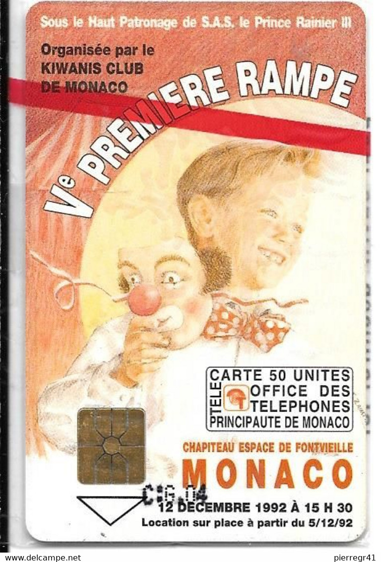 CARTE²-PUBLIC-MONACO-50U-MF26-GemA-5e RAMPE Du CIRQUE-Série A-NSB-TBE- - Monace