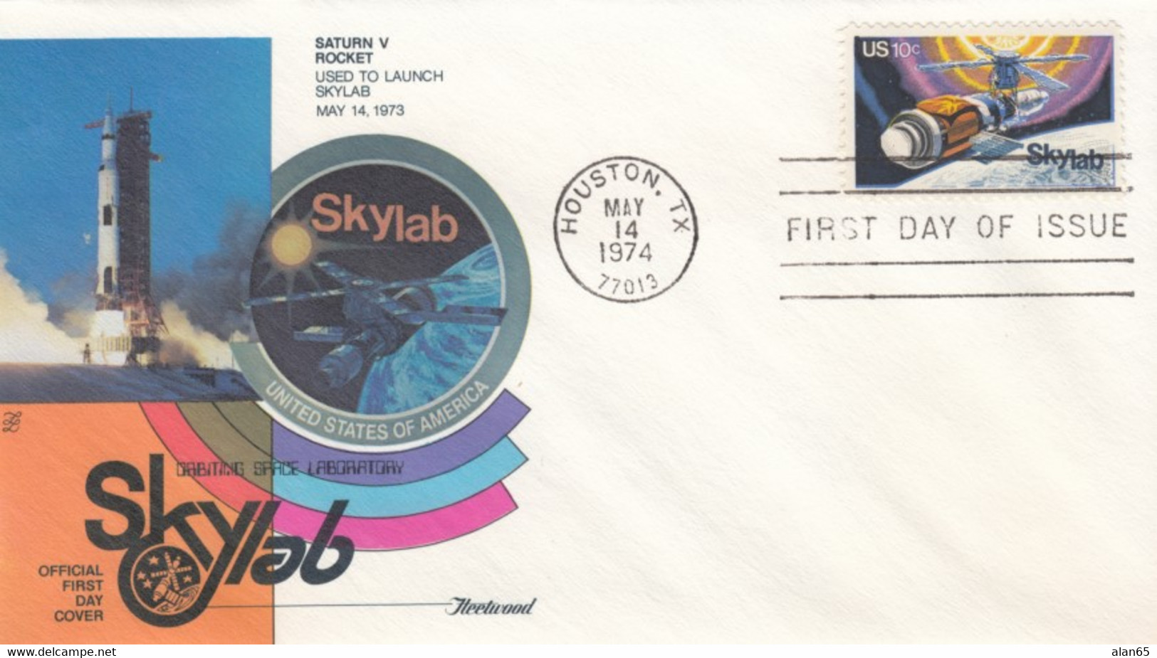 Sc#1529 Skylab Space Station 10c Stamp Issue,1974 First Day Cover - 1971-1980