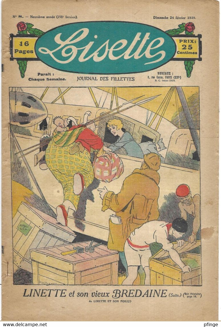 Lisette N°398 Du 24 Février 1929 - Lisette