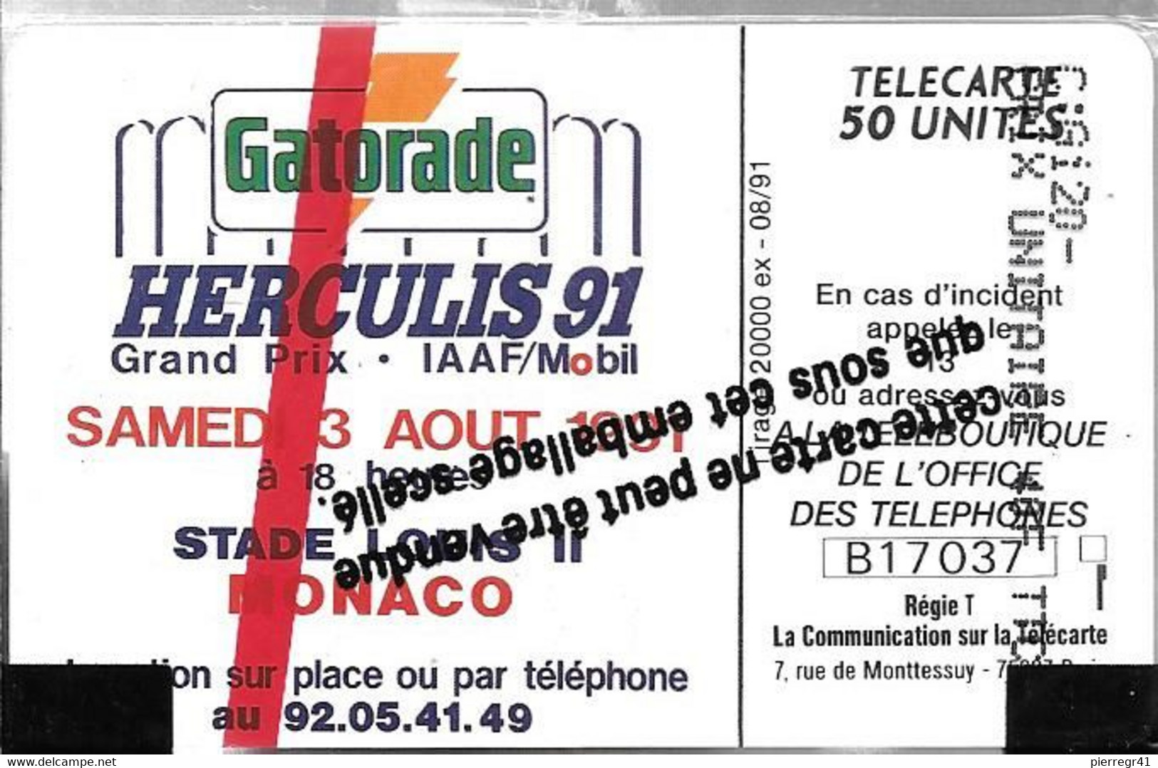CARTE²-PUBLIC-MONACO-50U-MF15-GEM A-GASTORADE 91-Série B17037-NSB-TBE - Monaco