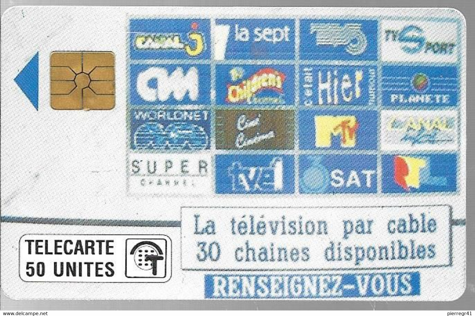 CARTE²-PUBLIC-MONACO-50U-MF12a-GEMA-TELE CABLEE-Utilisé-V°Zone Régie T 32mm-TBE- - Mónaco