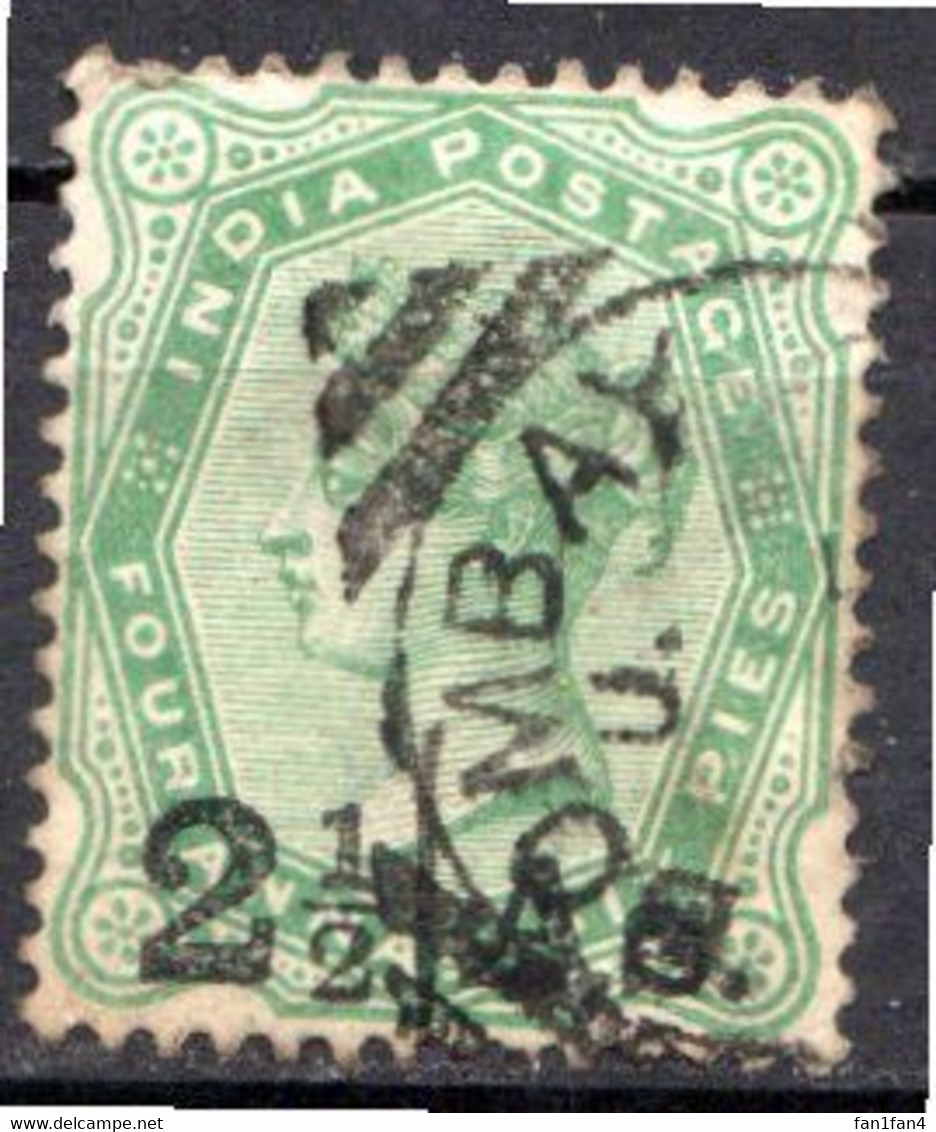INDE ANGLAISE - (Empire) - 1891-98 - N° 45 - 2 1/2 As S. 4 A. 6 P. Vert-jaune - (Effigie De La Reine Victoria) - 1858-79 Kronenkolonie
