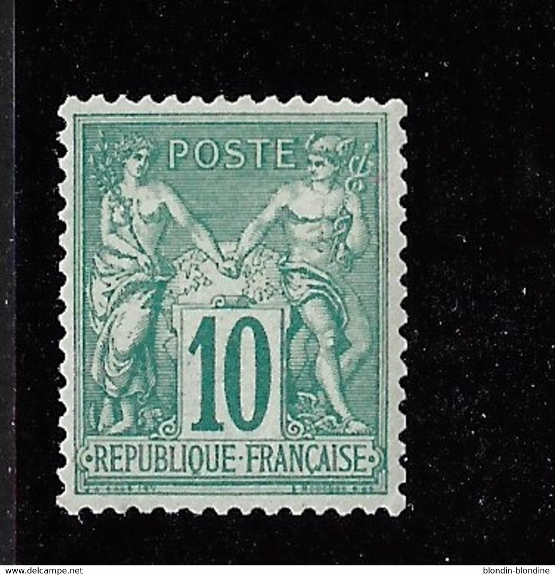 FRANCE YT 76 NEUF** SIGNE BRUN AVEC DEFAUTS (lire) - 1876-1898 Sage (Type II)