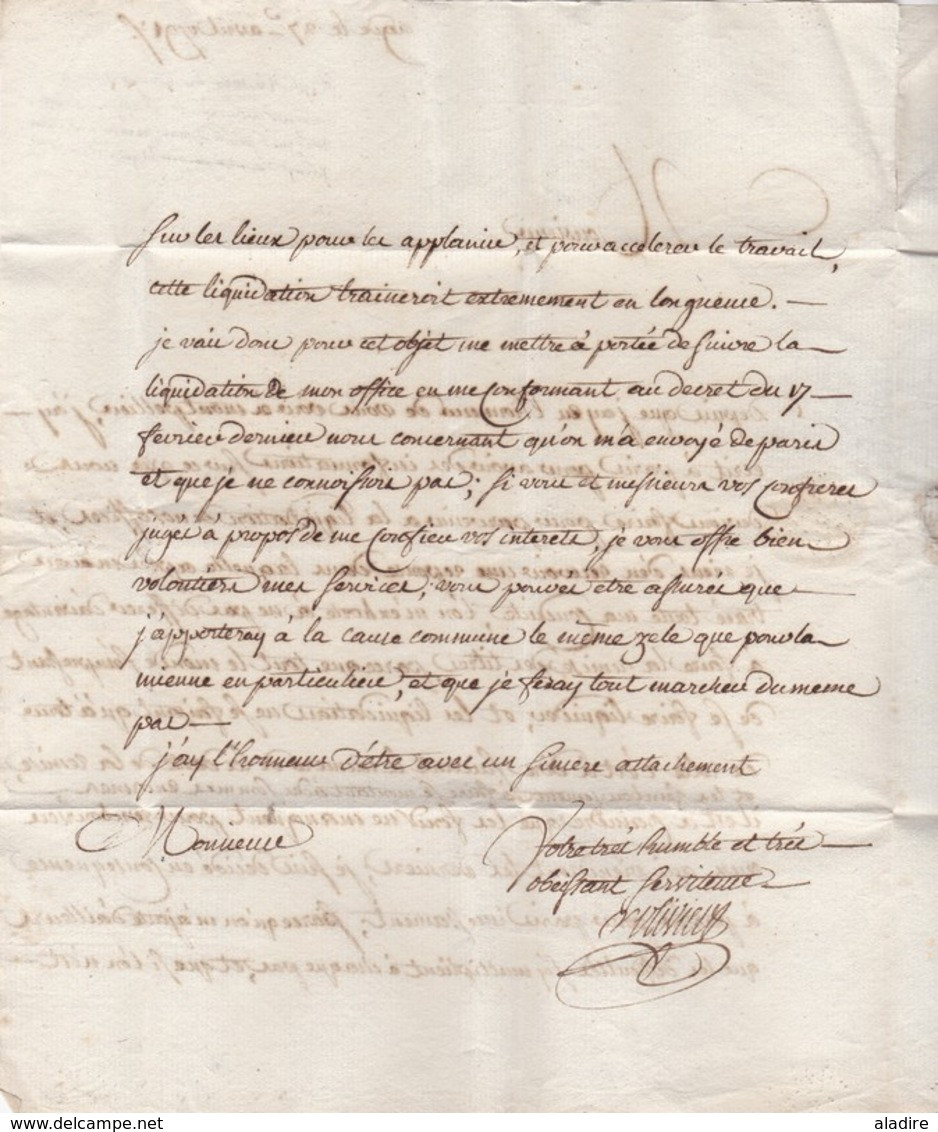 1791 - Marque Postale AGDE, Hérault Sur Lettre Avec Correspondance De 2 P. Vers Montpellier, Hérault - Règne Louis XVI - 1701-1800: Precursors XVIII
