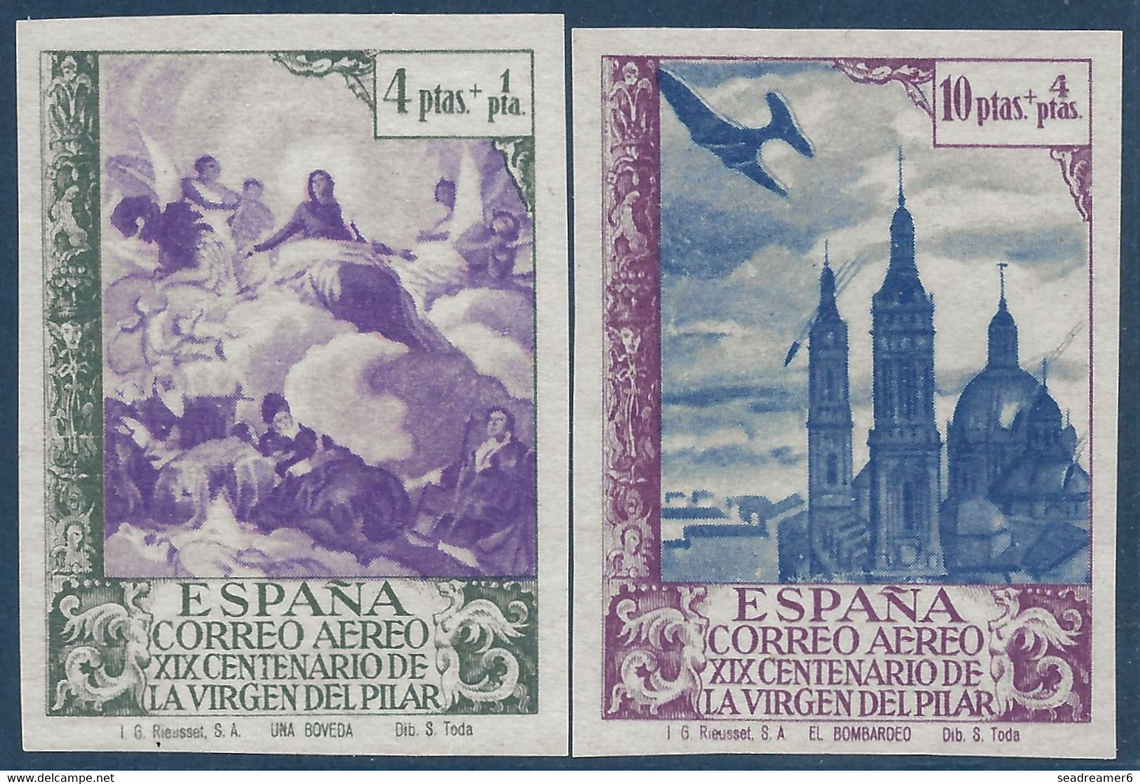 Espagne Poste Aerienne N°210a & 211a** Non Dentelé Très Frais Signés BSE (Madrid) - Neufs