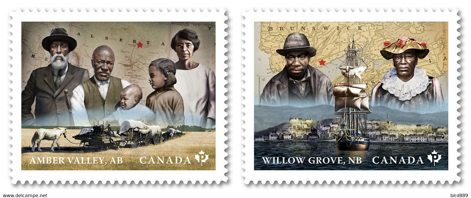 2021 Canada Black History Month Alberta & New Brunswick Pair From Booklet MNH - Sellos (solo)