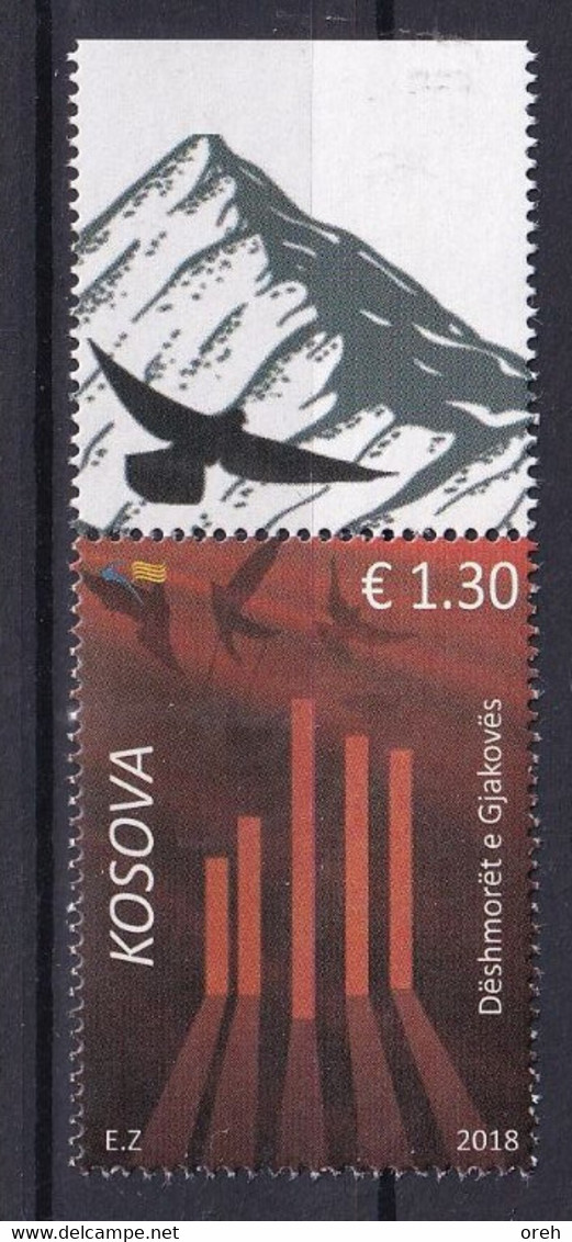 KOSOVO 2018,MONUMENT,BIRDS, MI NO 449,MNH - Kosovo