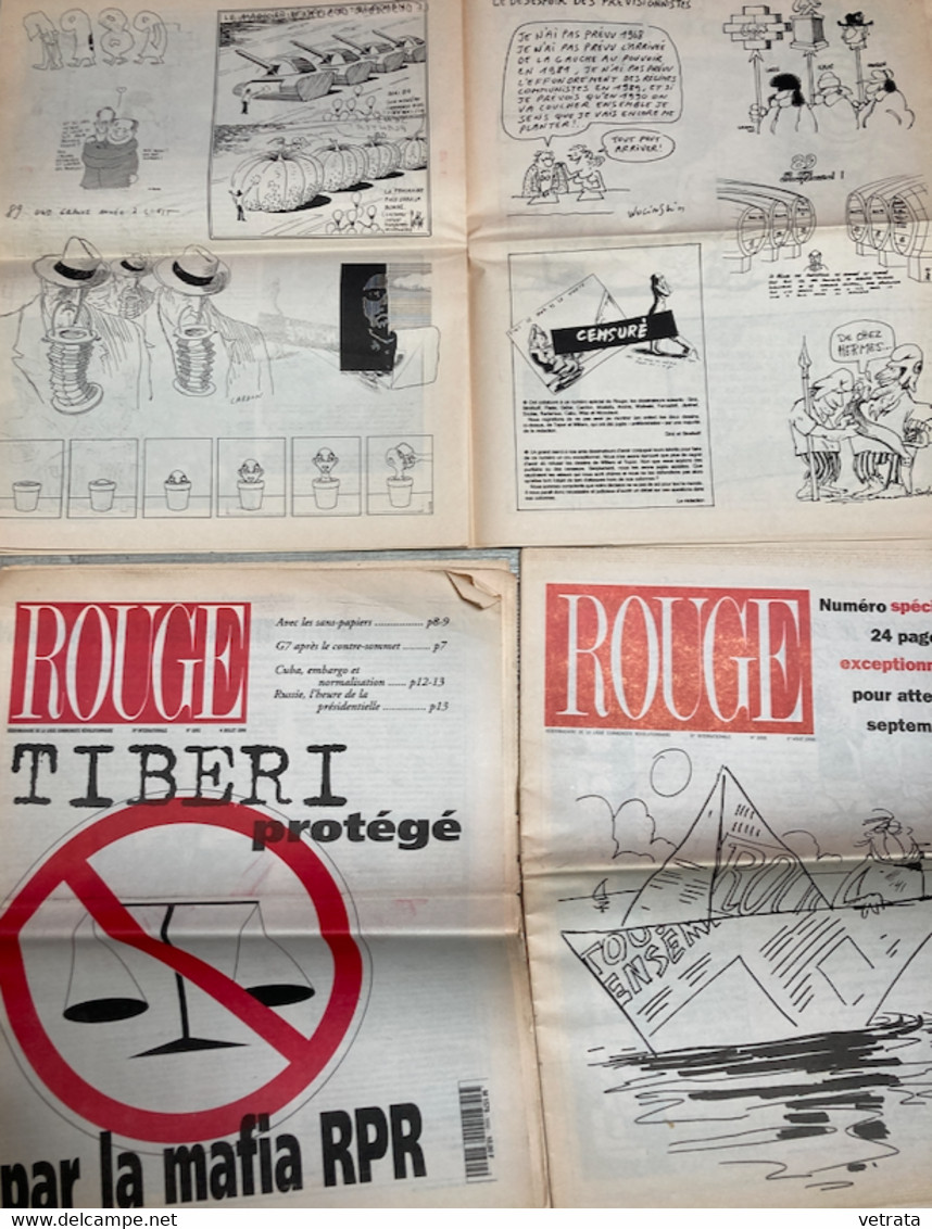 7   N° De Rouge (Hebdomadaire De La L.C.R) De 1989 à 96  : N°1381/1412/1461/1691/1692/1694/ & 1696 (Ligue Communiste Rév - Politique