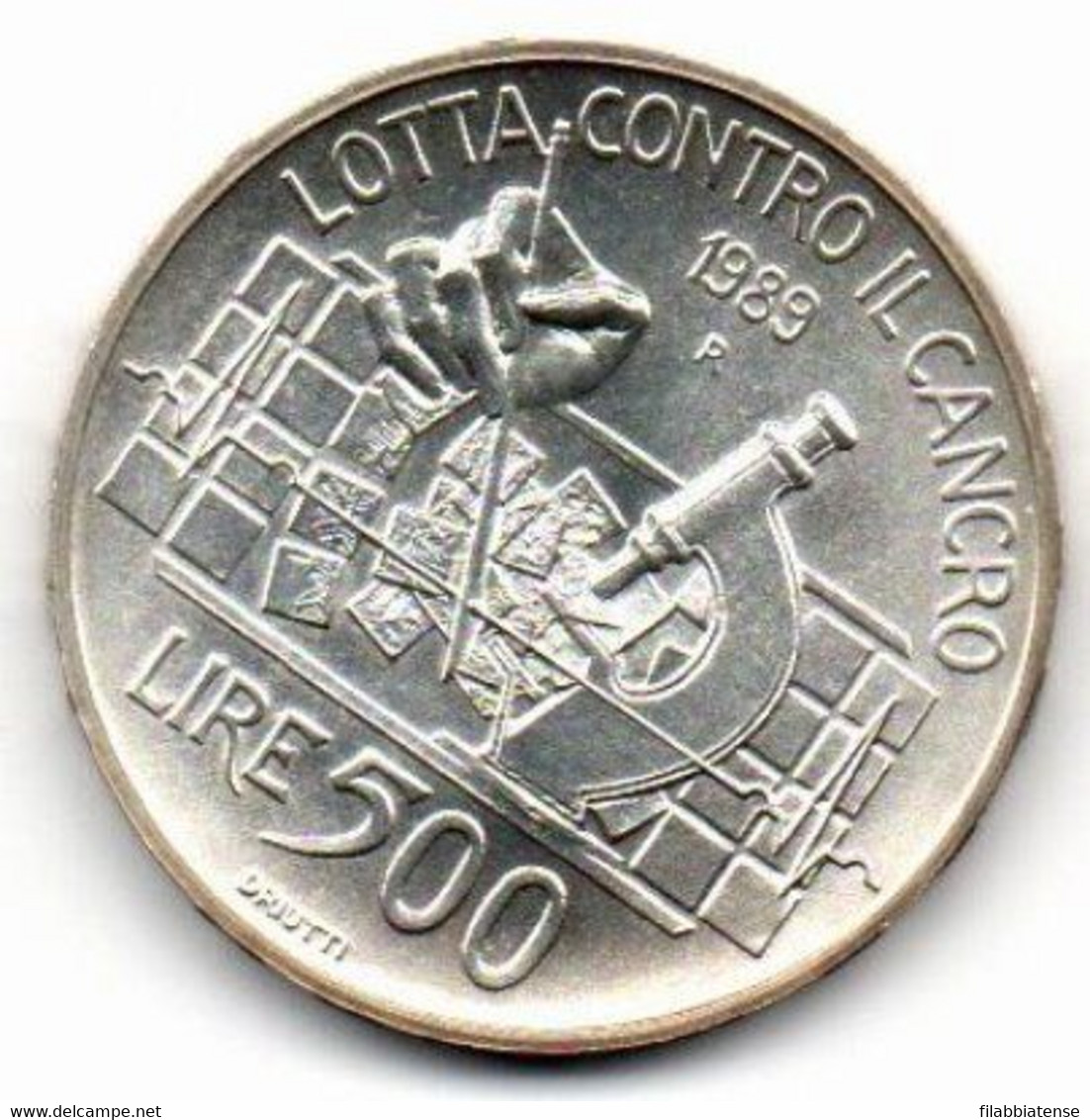 1989 - Italia 500 Lire Cancro - Senza Confezione     ----- - Herdenking