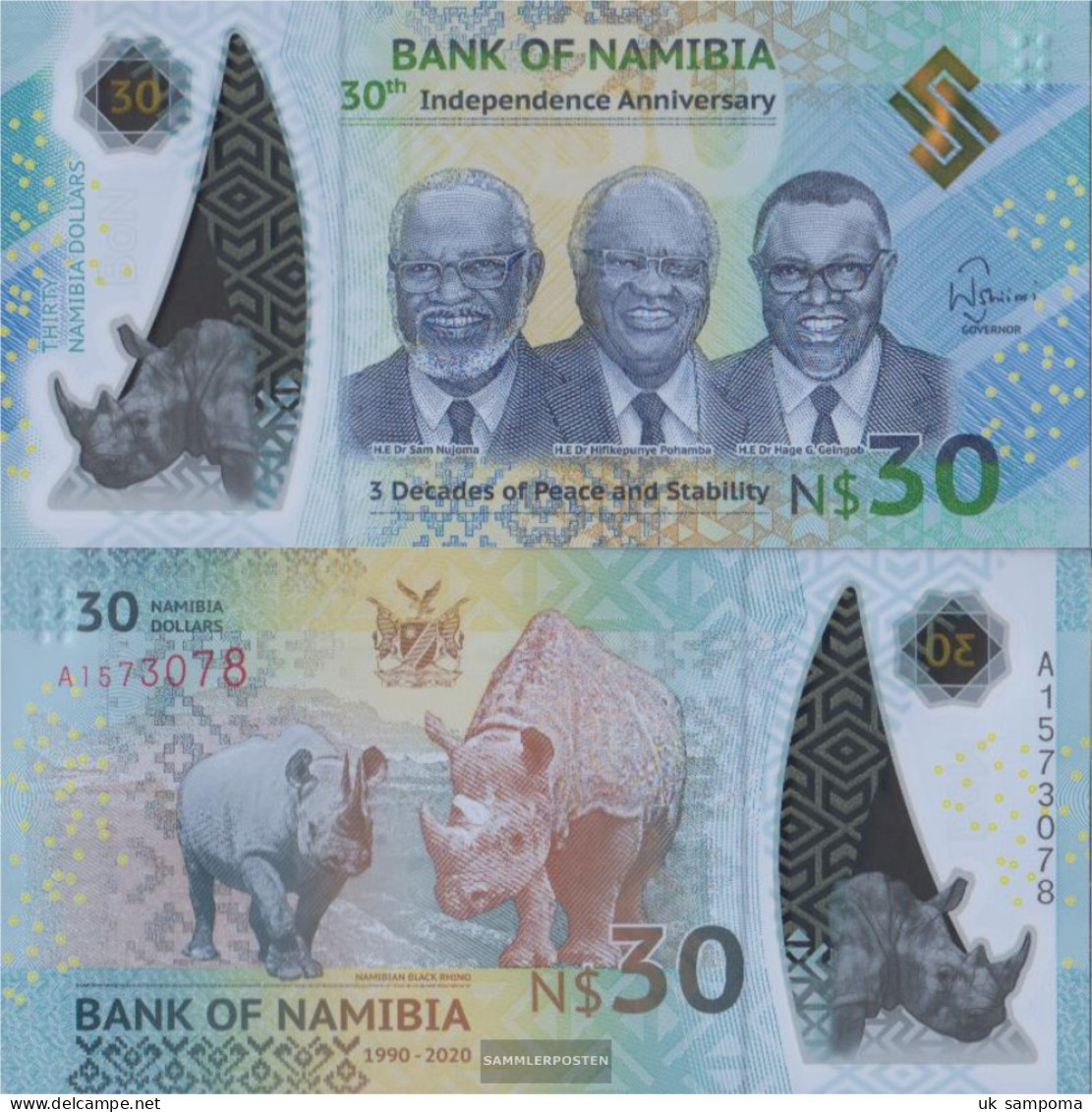 Namibia - Southwest Pick-number: NEW Uncirculated 2020 30 Namibia Dollars - Namibia