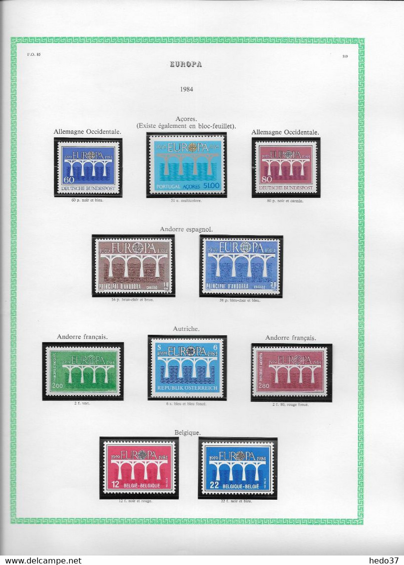 Europa Année Complète 1984 - Neuf * Avec Charnière -  Blocs ** Sans Charnière - TB - Komplette Jahrgänge