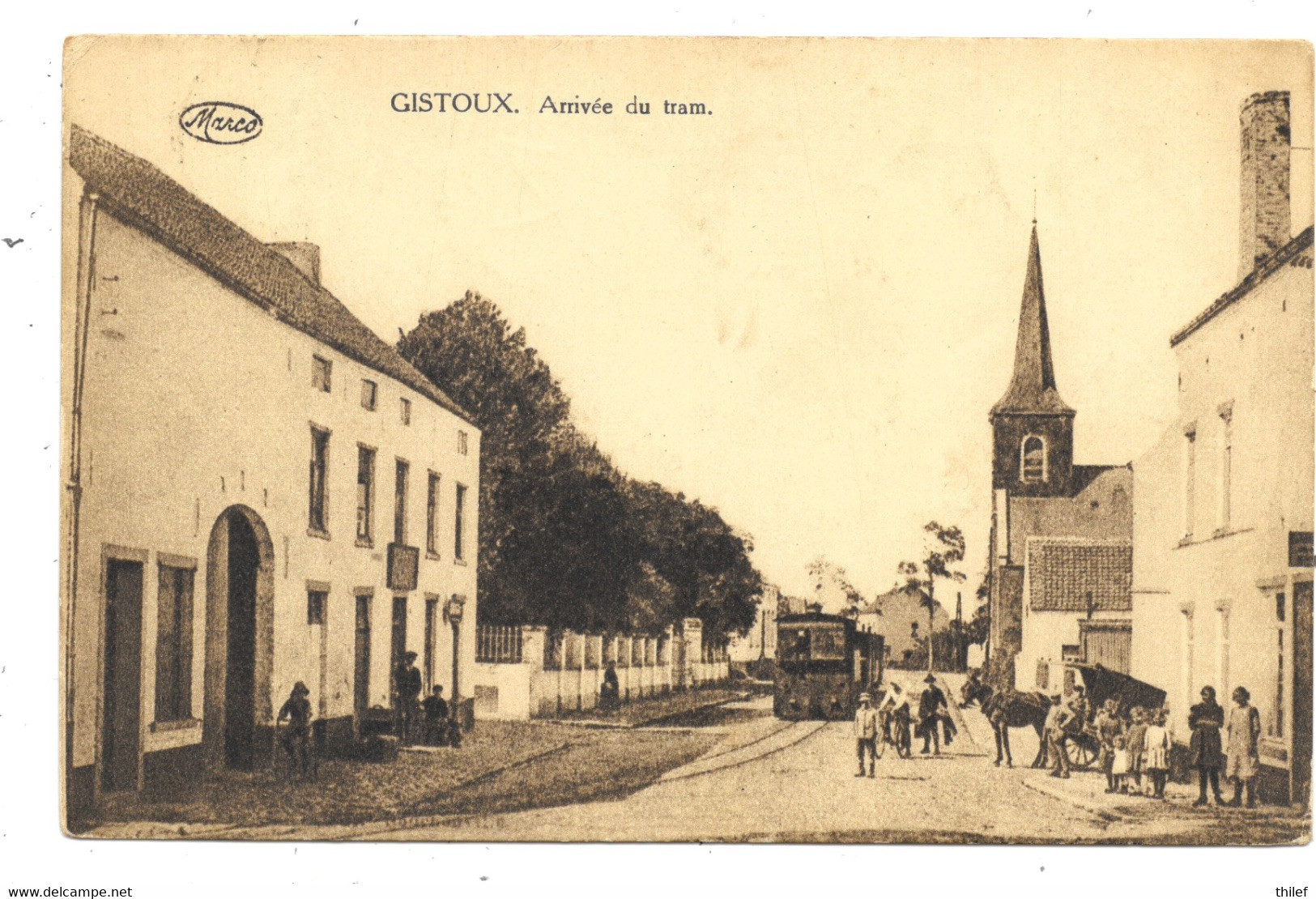 Gistoux NA7: Arrivée Du Tram 1927 ( TOP CARTE ) - Chaumont-Gistoux