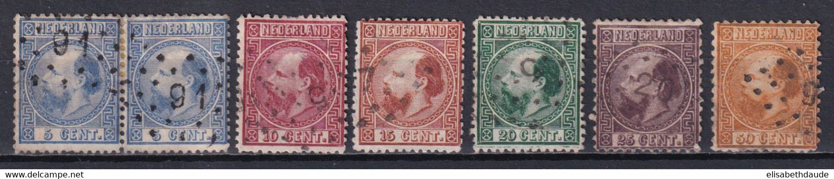 NEDERLAND - 1867 - SERIE COMPLETE YVERT N°7/12 OBLITERES (INFIME COUPURE SUR LE 12) - COTE = 398 EUR. - Used Stamps