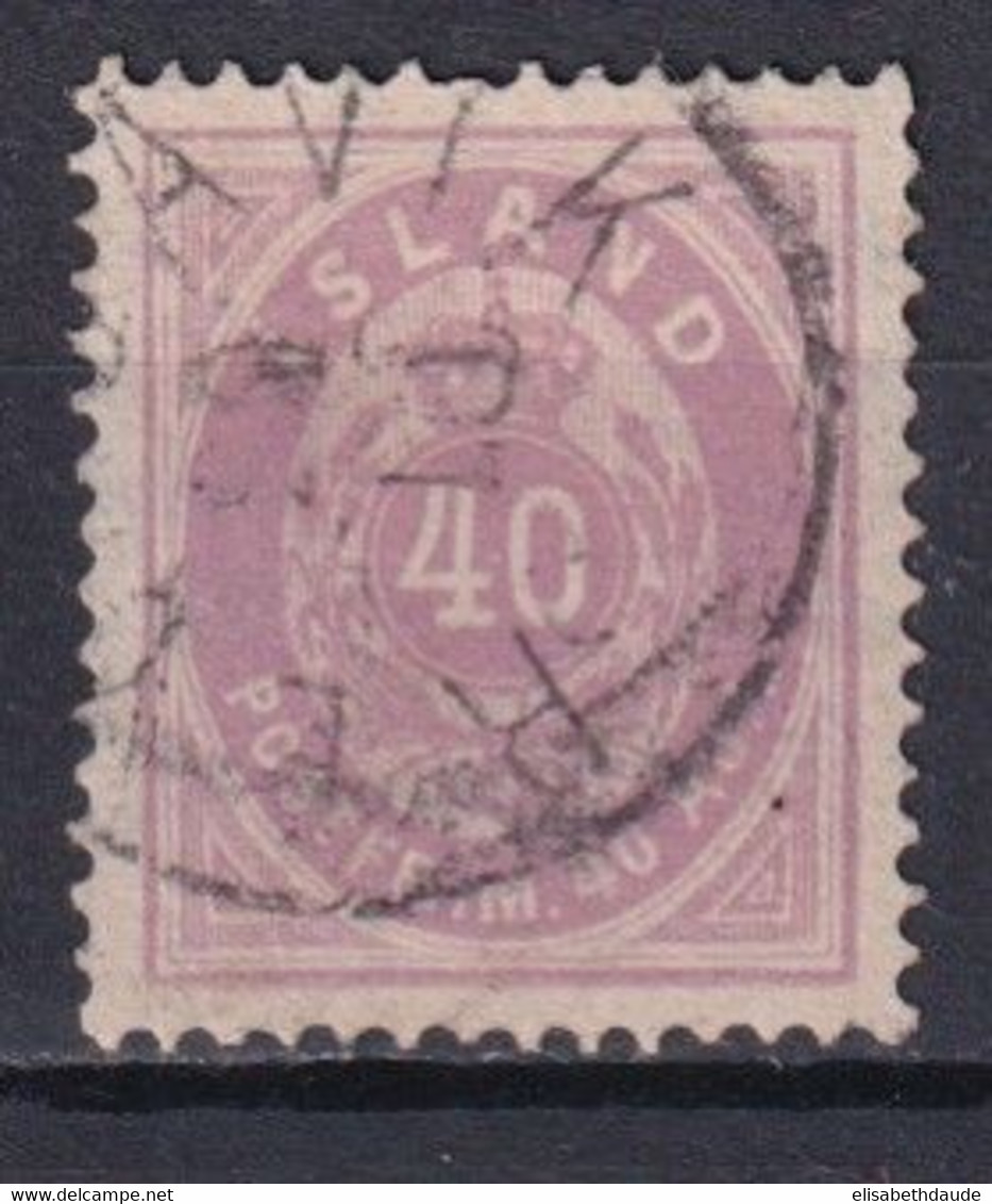 ISLANDE - 1882 - YVERT N°15 OBLITERE  - COTE = 40 EUR. - Usati