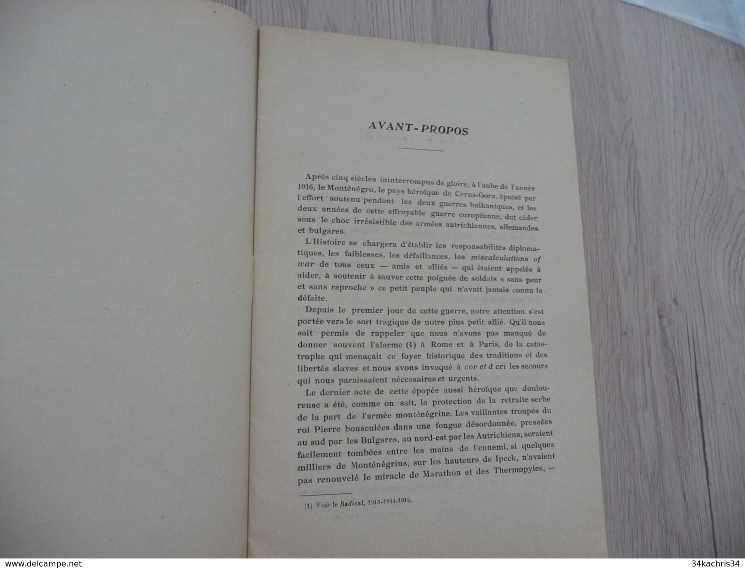 1917 réservée au corps diplomatique + lettre manuscrit explicatif Boggiano Contre une Grande Calomnie pour le Monténégro