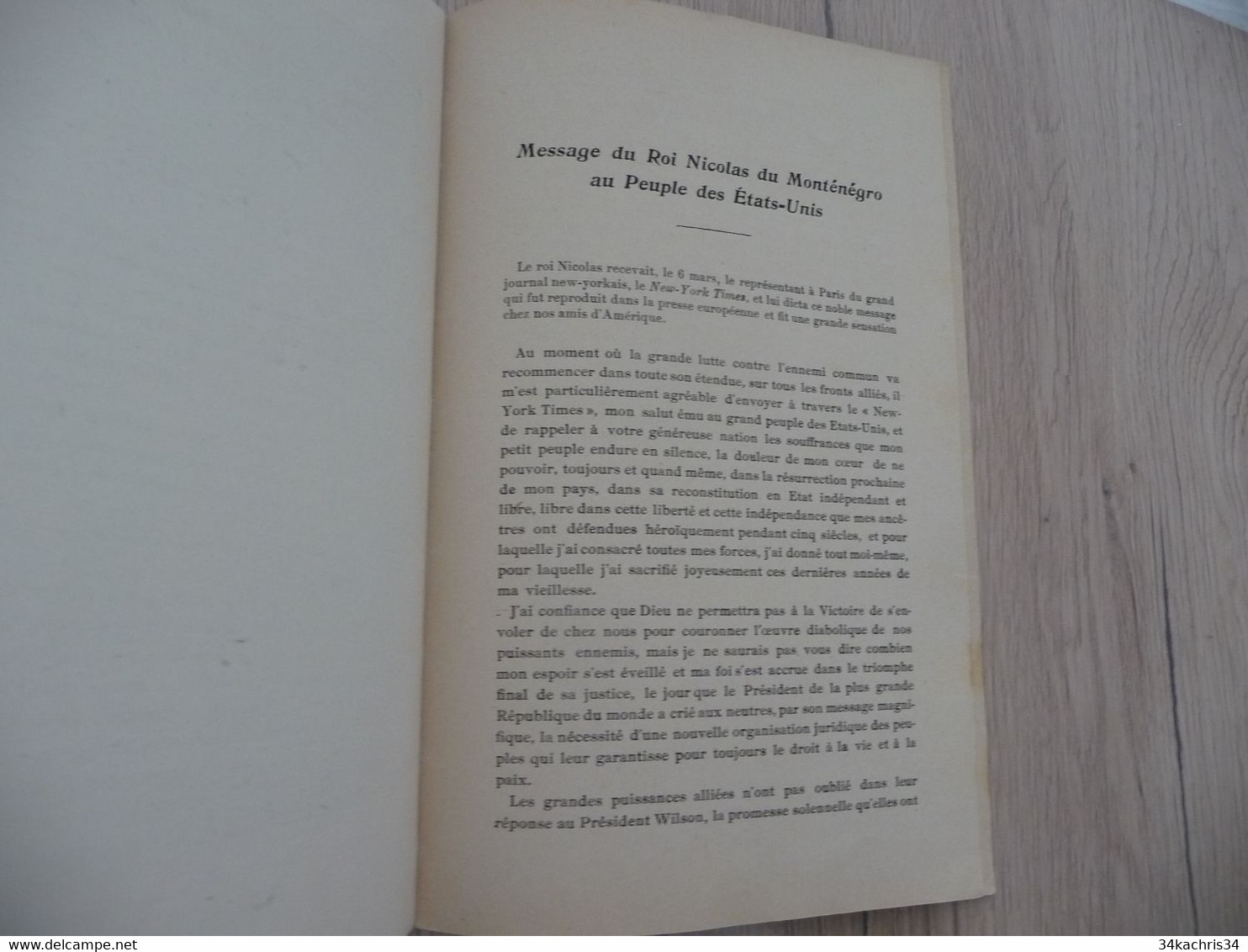 1917 réservée au corps diplomatique + lettre manuscrit explicatif Boggiano Contre une Grande Calomnie pour le Monténégro