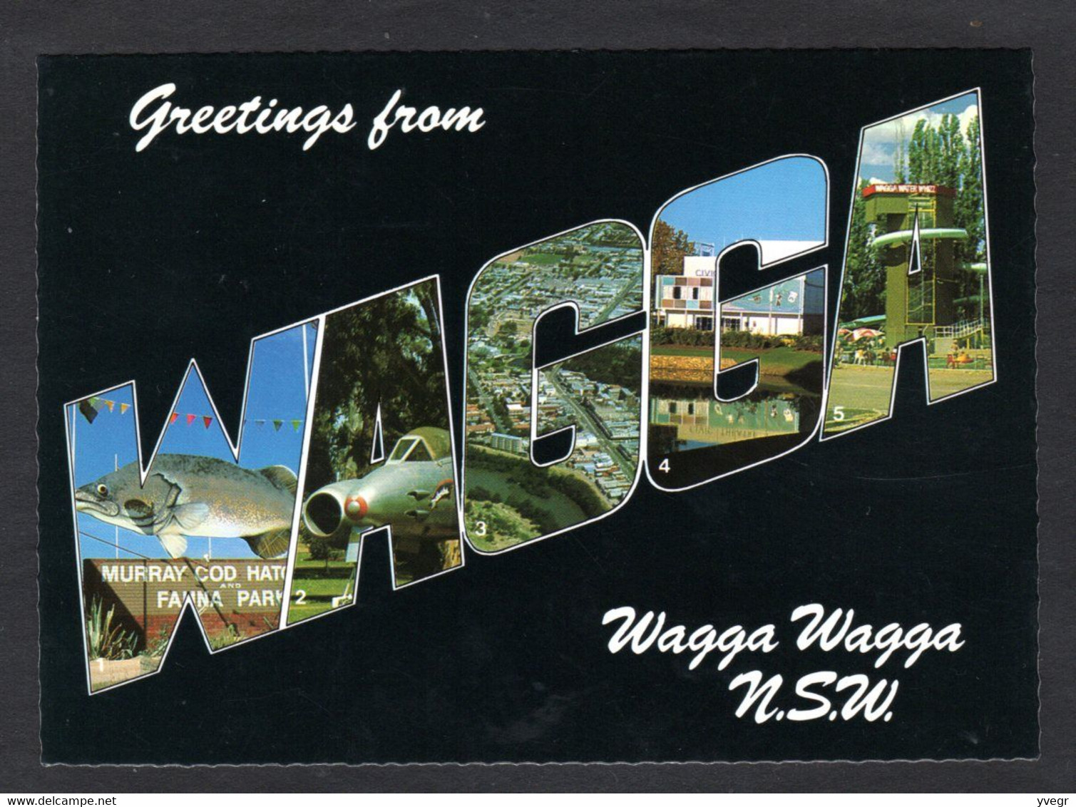 Australie - Greetings From ( Salutations De) Vue Aérienne De WAGGA Ecloserie De Morues De Muray, Base Aérienne De Raaf - Wagga Wagga