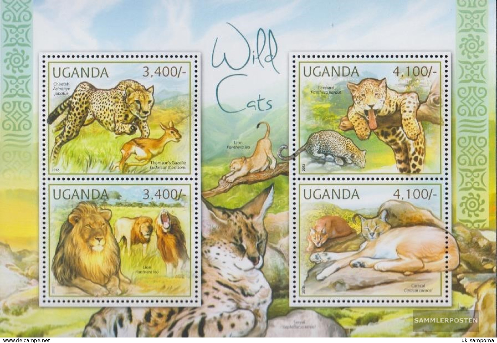 Uganda 2805-2808 Sheetlet (complete Issue) Unmounted Mint / Never Hinged 2012 Cats - Uganda (1962-...)