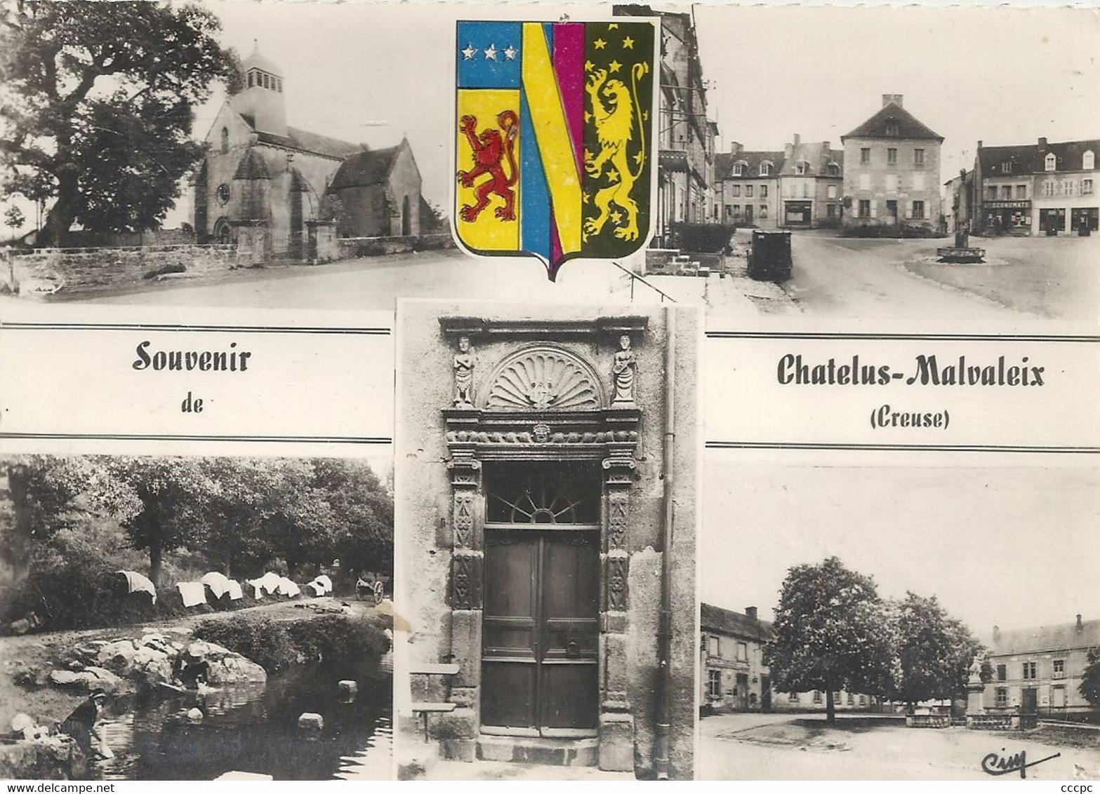 CPSM Souvenir De Chatelus-Malvaleix - Armoiries Vues Multiples - Chatelus Malvaleix