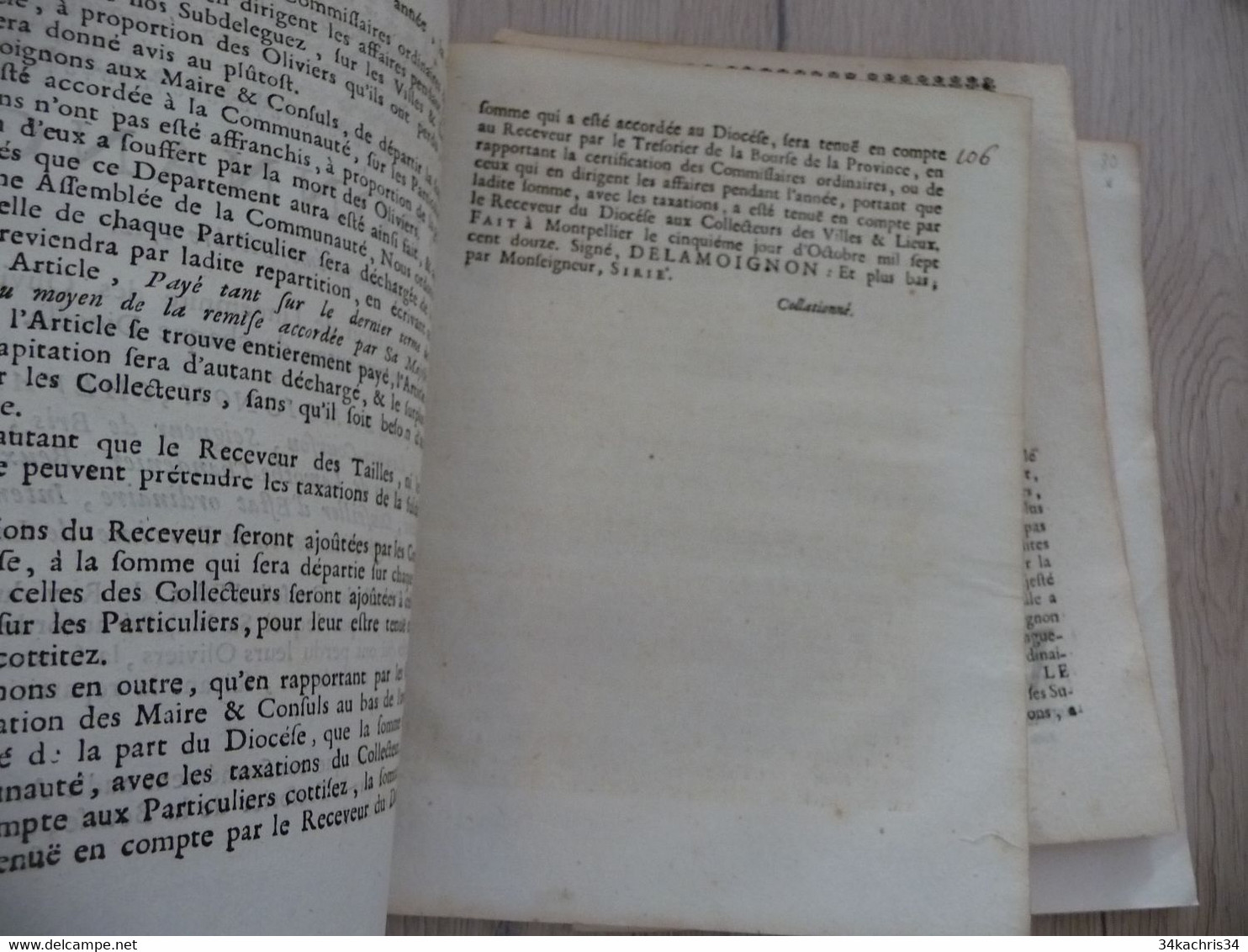 X 3 Décrets 1711/1712 Languedoc Indemnité Pour Les Oliviers Catastrophe Naturelle - Gesetze & Erlasse