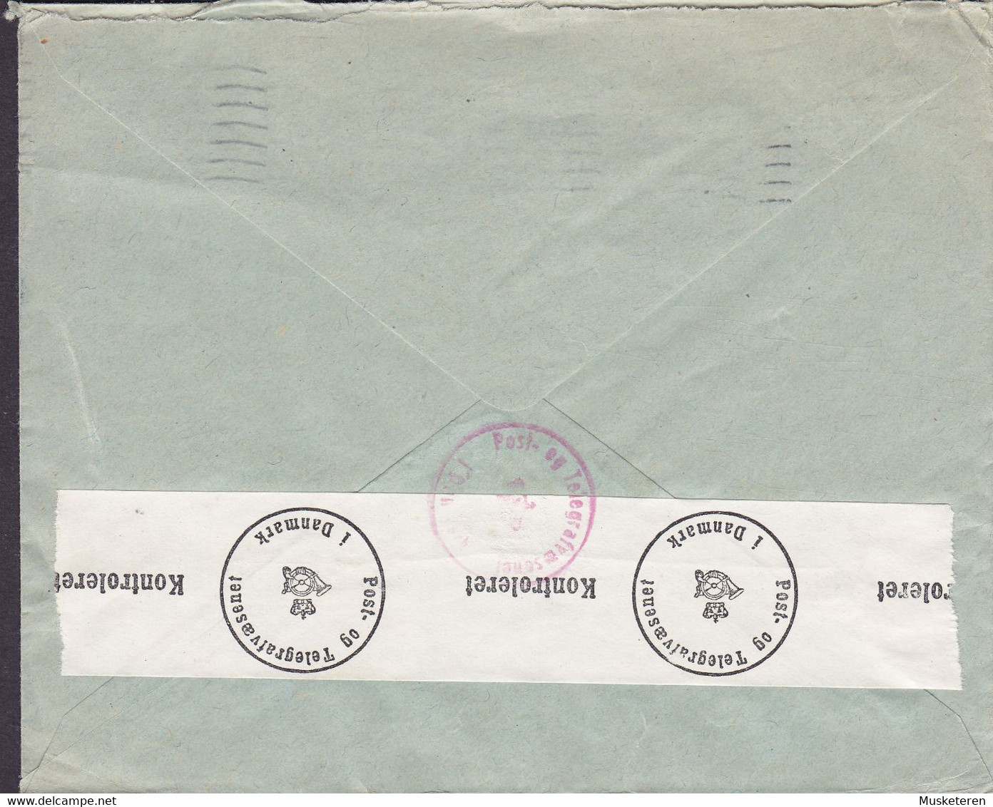 Denmark DAFAMETA, KØBENHAVN 1941 Cover Brief P & T KONTROLERET Censor Zensur Label Karavelle Stamp - Variedades Y Curiosidades