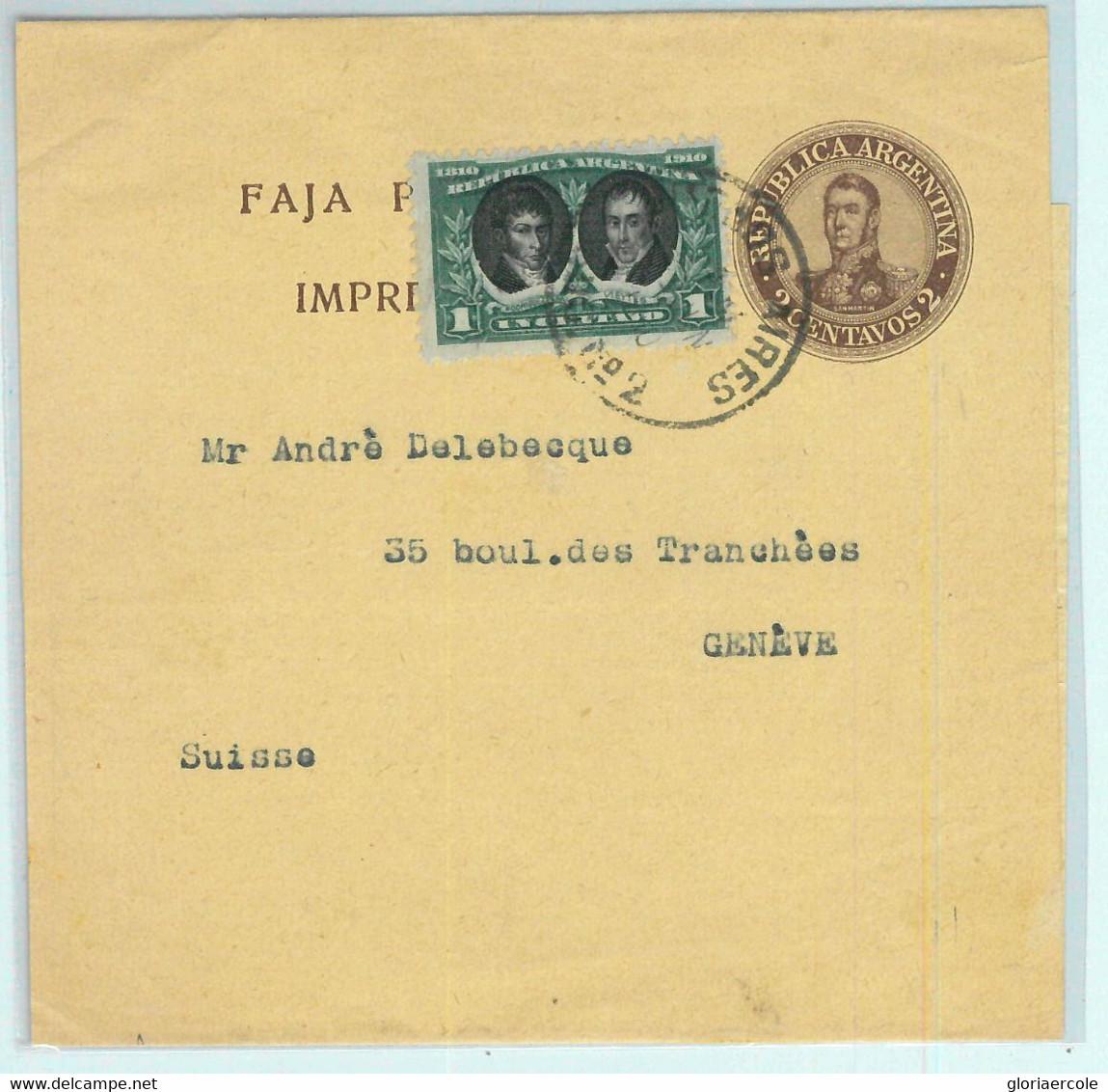 94016 - ARGENTINA - POSTAL HISTORY - STATIONERY  WRAPPER Franking To SWITZERLAND - Ganzsachen