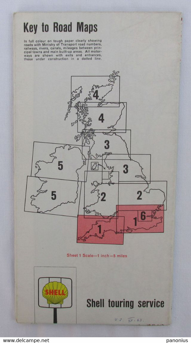 SOUTHERN ENGLAND - SHELL TOURING, VINTAGE ROAD AUTO MAP, AUTOKARTE - Cartes Routières