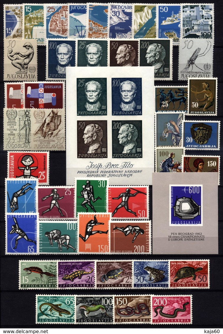 Yugoslavia 1962 Complete Year MNH - Komplette Jahrgänge