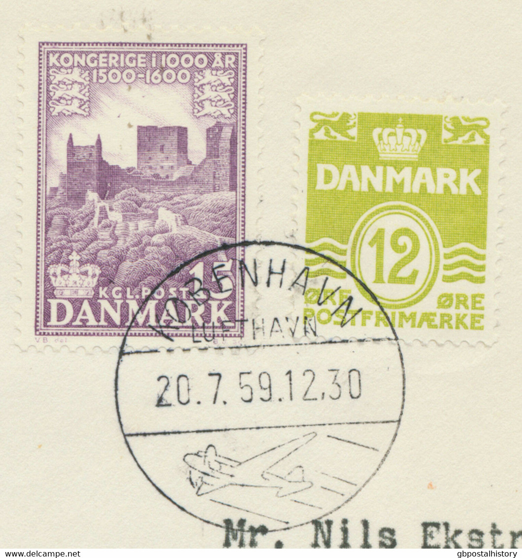 DENMARK 1959 First Flight SAS First Caravelle Jet Flight COPENHAGEN - STUTTGART - Posta Aerea