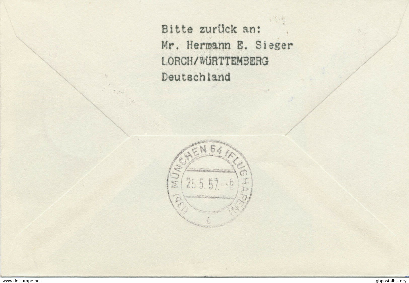 DENMARK 1957, First Night Flight With SAS "COPENHAGEN - MUNICH", Rare, R! - Luchtpostzegels