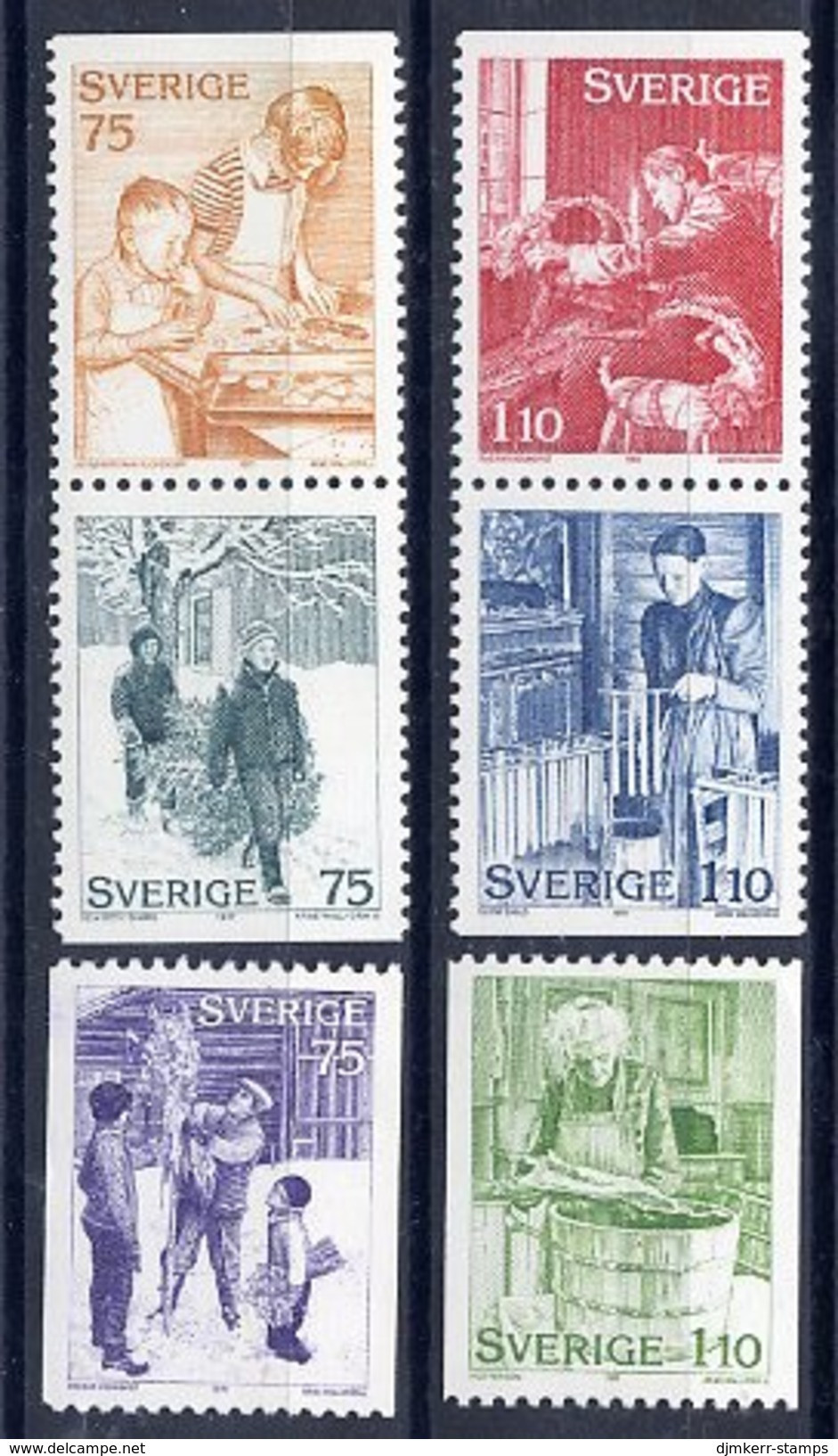 SWEDEN 1977 Christmas Set Pf 6 MNH / **.  Michel 1004-09 - Ongebruikt