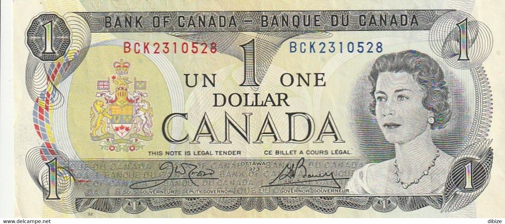 Billet De Banque Usagé. Canada. 1 Dollar. 1973.  Effigie De La Reine D'Angleterre. Etat Moyen. - Canada