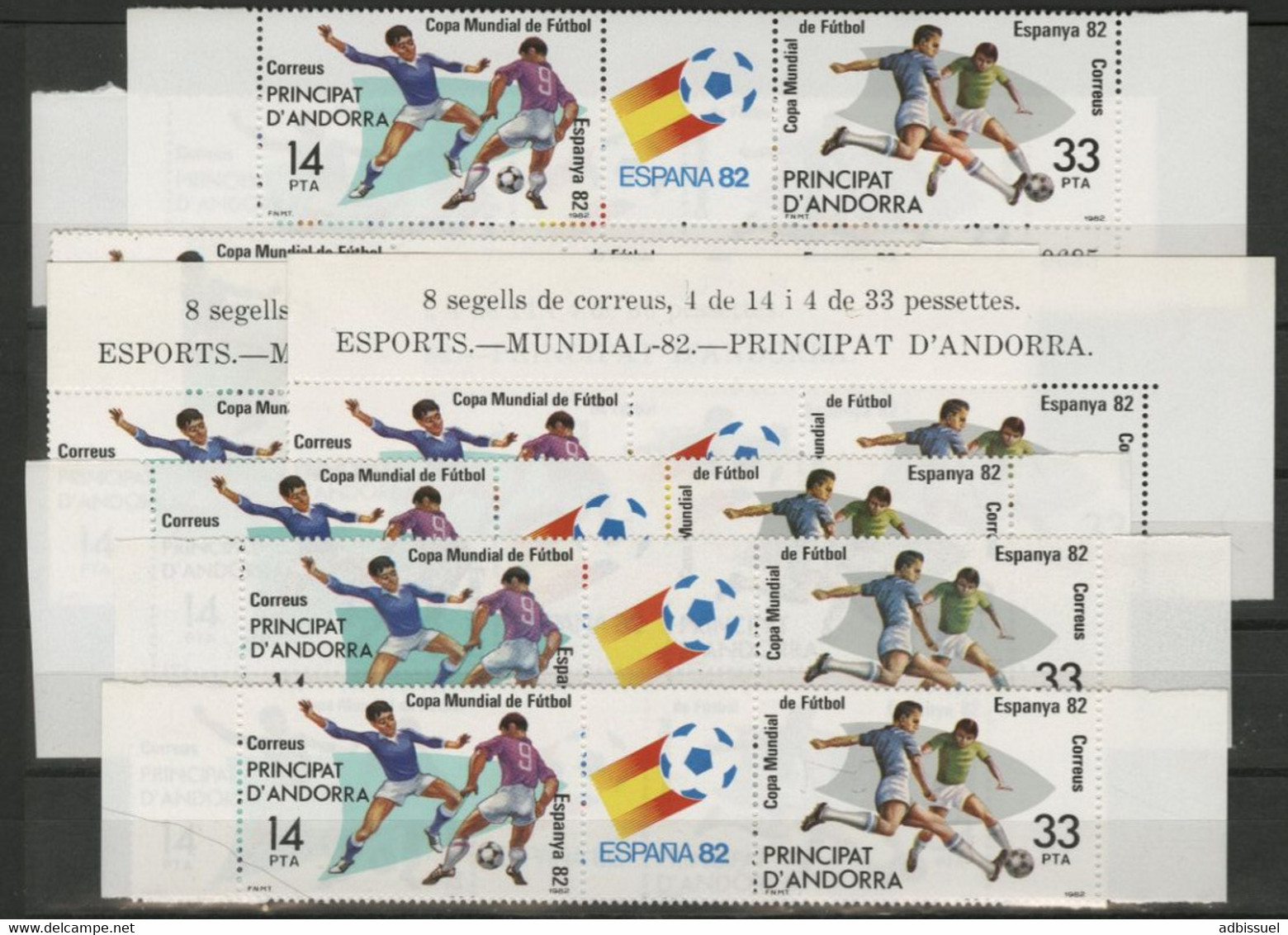 Andorre Espagnol 9 Triptyques Du N° 149A. COTE 27 € Coupe Du Monde De Football 1982. Neufs ** (MNH) TB - 1982 – Espagne