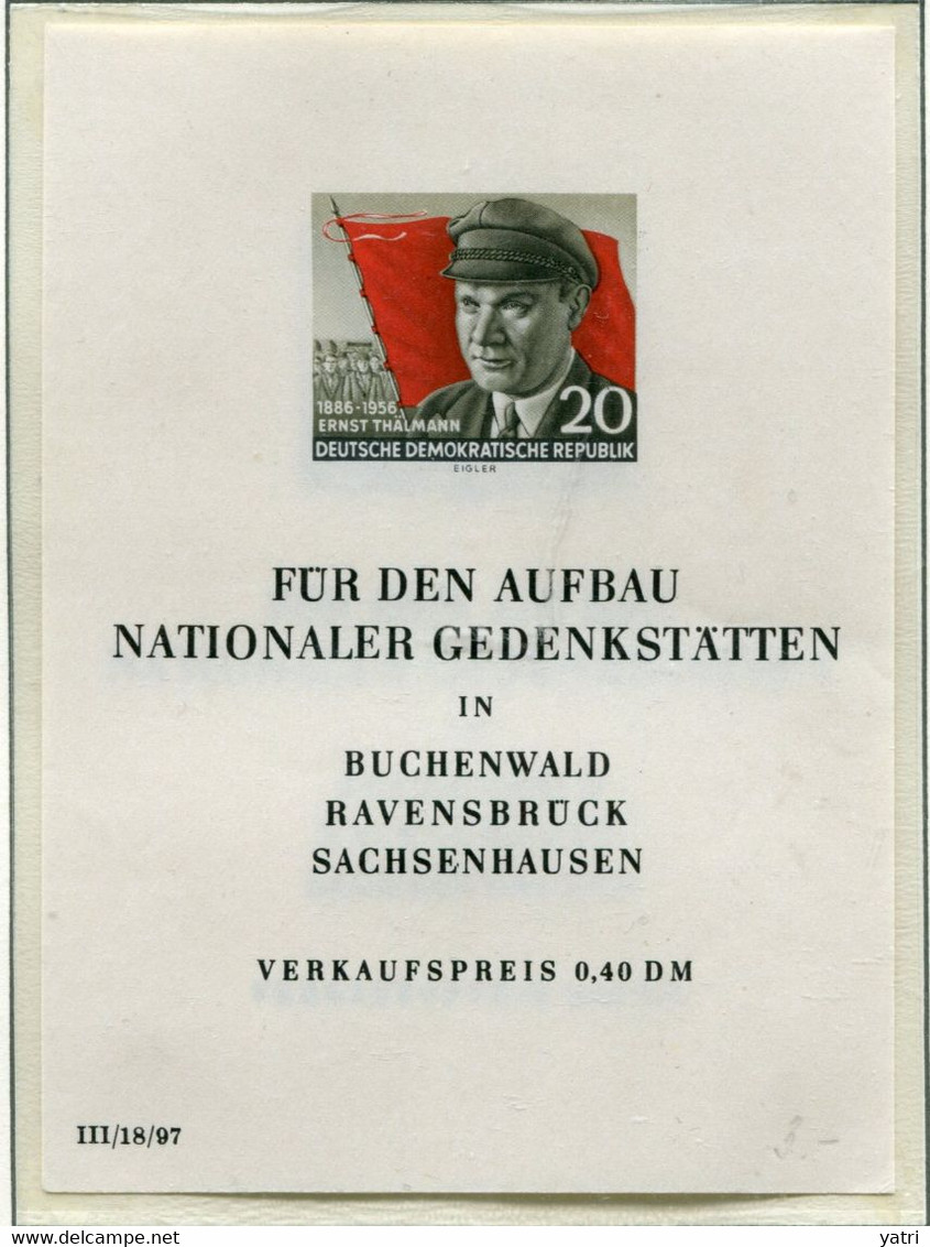DDR - 1956 - Foglietto N. 14 ** - 1. Tag - FDC (Ersttagblätter)