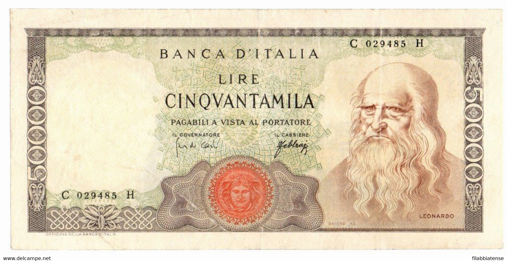 Italia - 50.000 Lire 1967 Leonardo     ----- - 50000 Liras