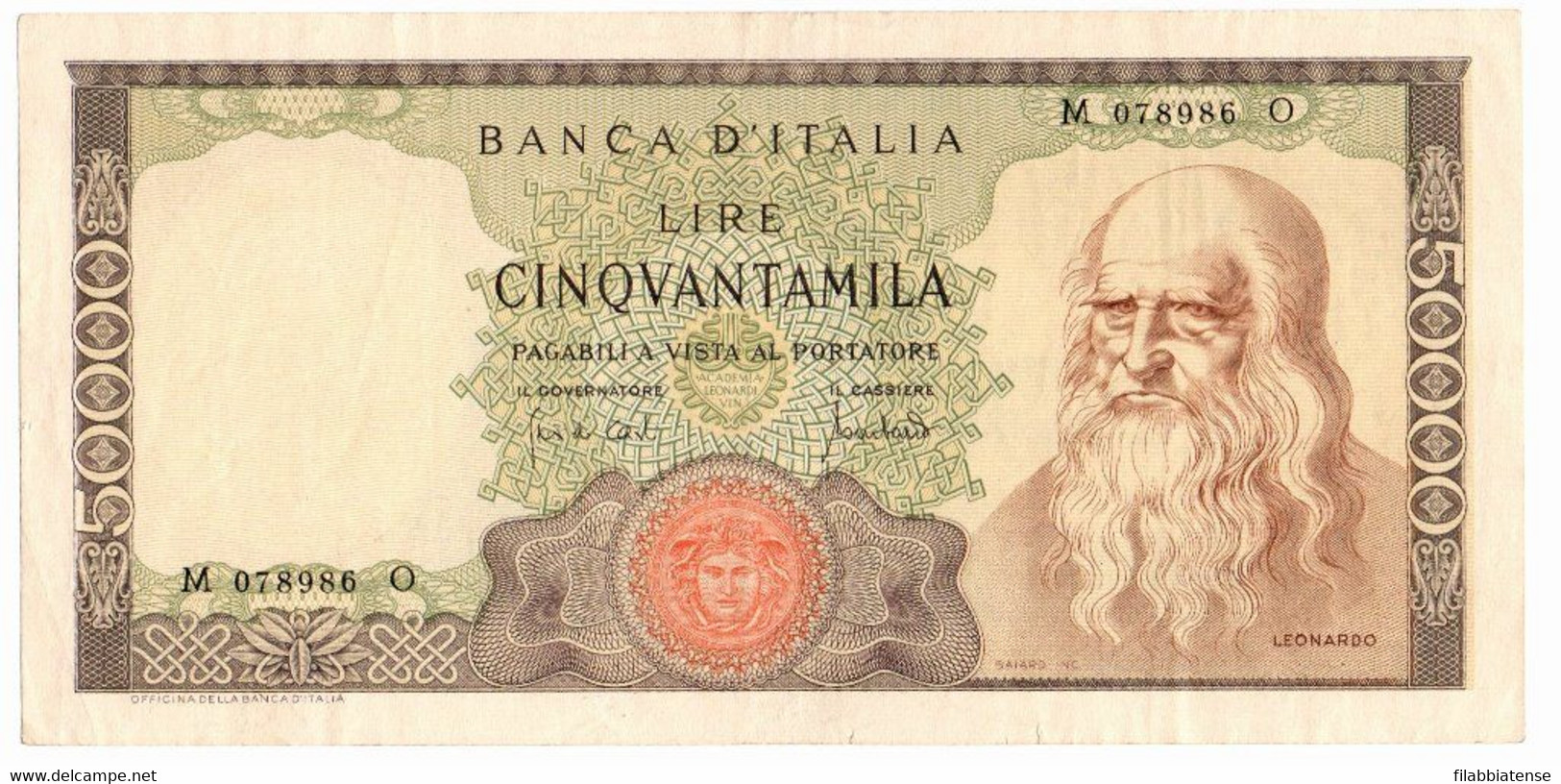 Italia - 50.000 Lire 1970 Leonardo     ----- - 50000 Liras