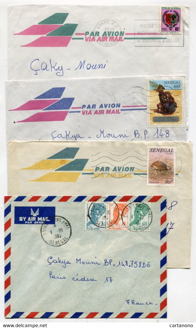 SENEGAL - Affranchissement Sur Lettre Par Avion (modèles Différents) - Sénégal (1960-...)