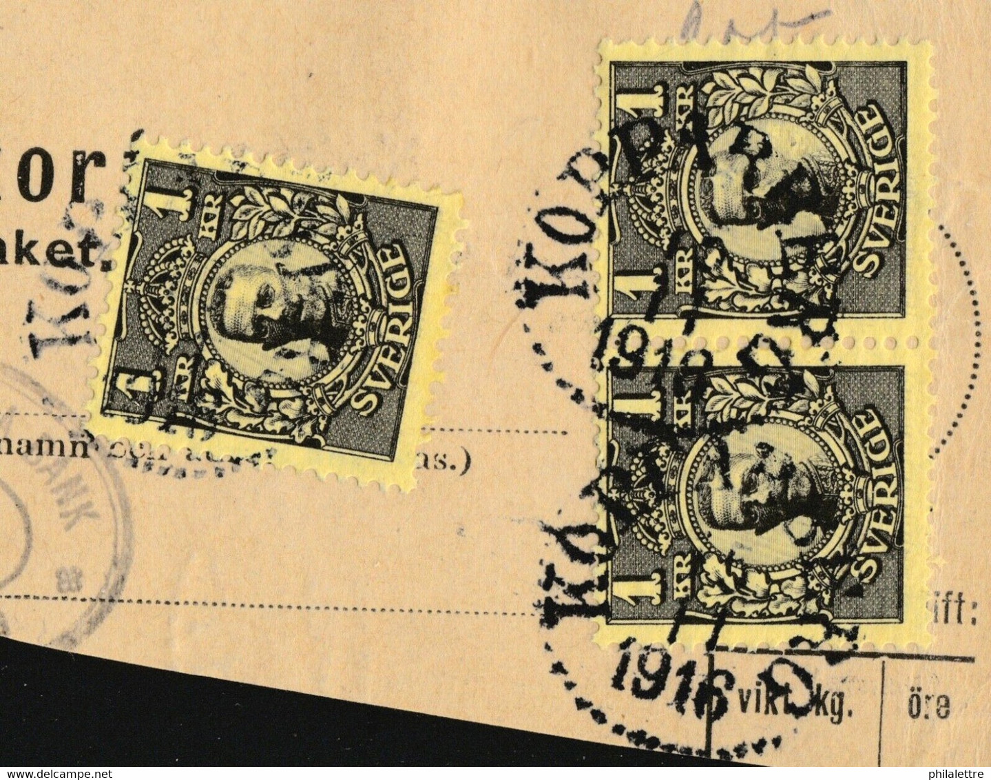 SUÈDE / SWEDEN / SVERIGE - " KOPPARBERG " (1916) Ds On 3x Mi.62 / Facit 77 - Oblitérés