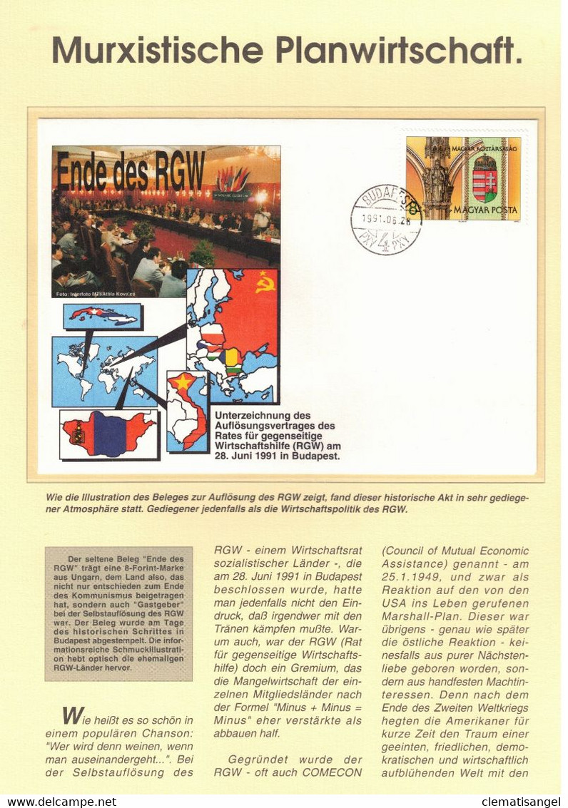 286Y * BUDAPEST * SELTENER BRIEF ÜBER DAS ENDE DER PLANWIRTSCHAFT 1991 **!! - Briefe U. Dokumente