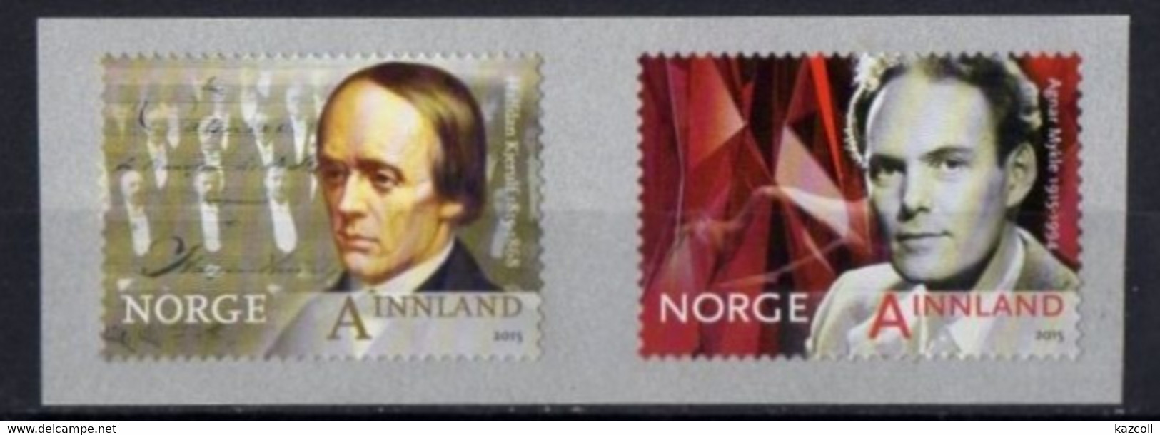 Norway 2015. Personalities.  Famous Peoples. Composer H.Kjerulf. Writer Agnar Mykle. MNH - Neufs