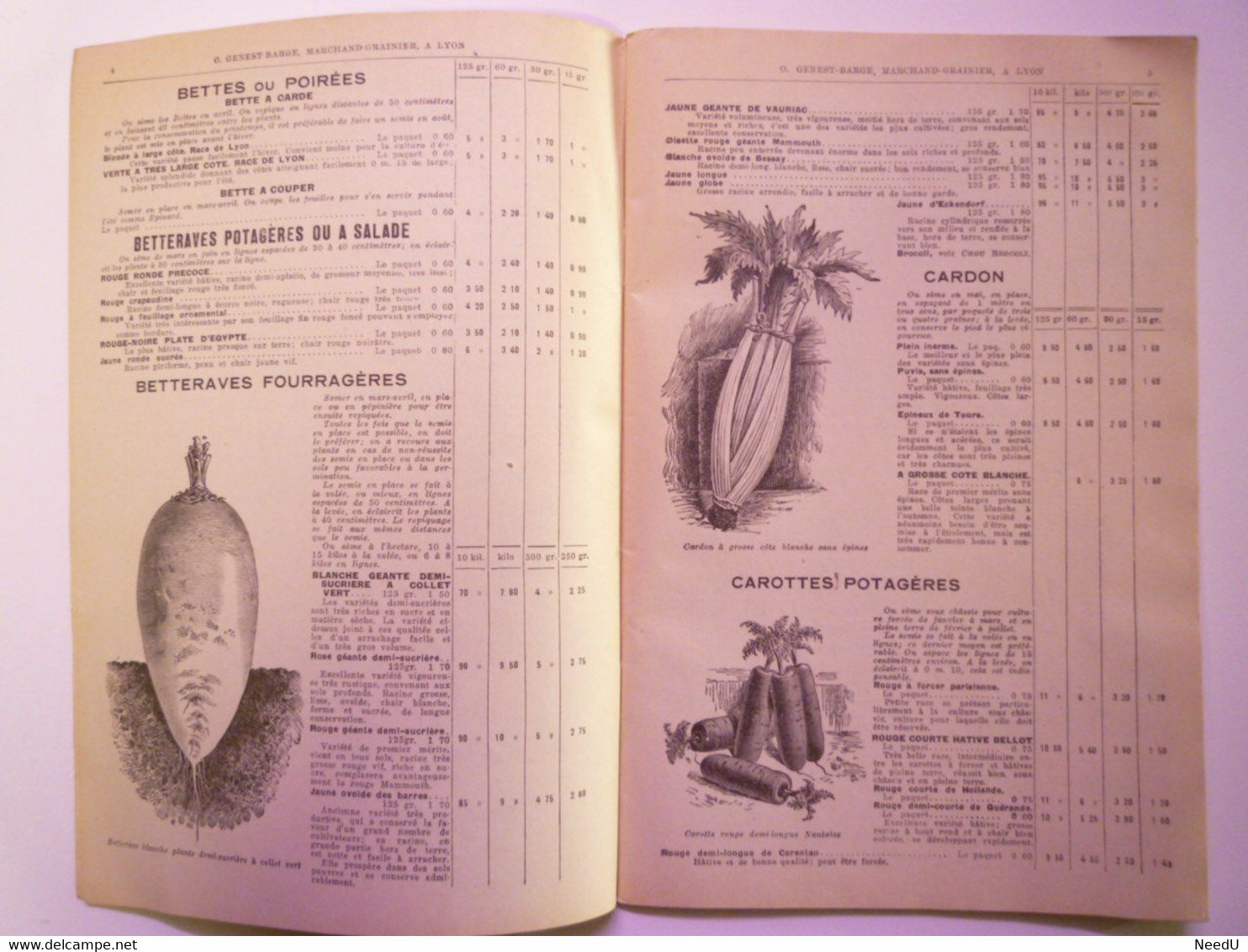 GP 2021 - 68  CATALOGUE 1928  O. GENEST-BARGE  Lyon   Graines Potagères  -  Fleurs  -  Arbres    XXX - Sin Clasificación