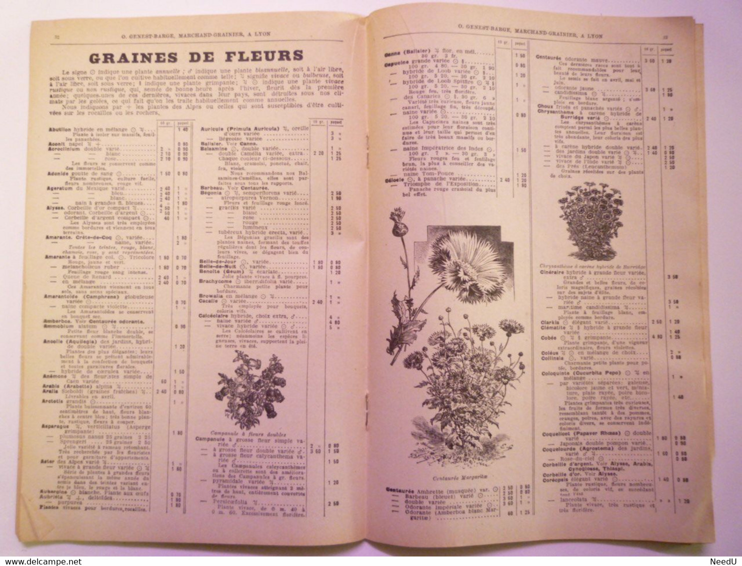 GP 2021 - 68  CATALOGUE 1928  O. GENEST-BARGE  Lyon   Graines Potagères  -  Fleurs  -  Arbres    XXX - Sin Clasificación