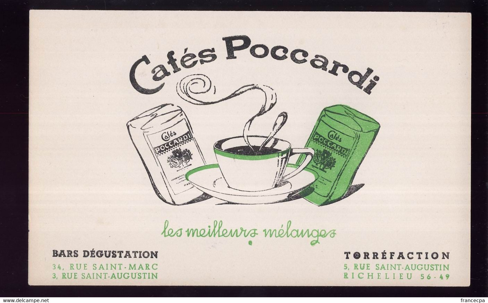 B368 - BUVARD -  CAFES POCCARDI  Les Meilleurs Mélanges - Café & Thé