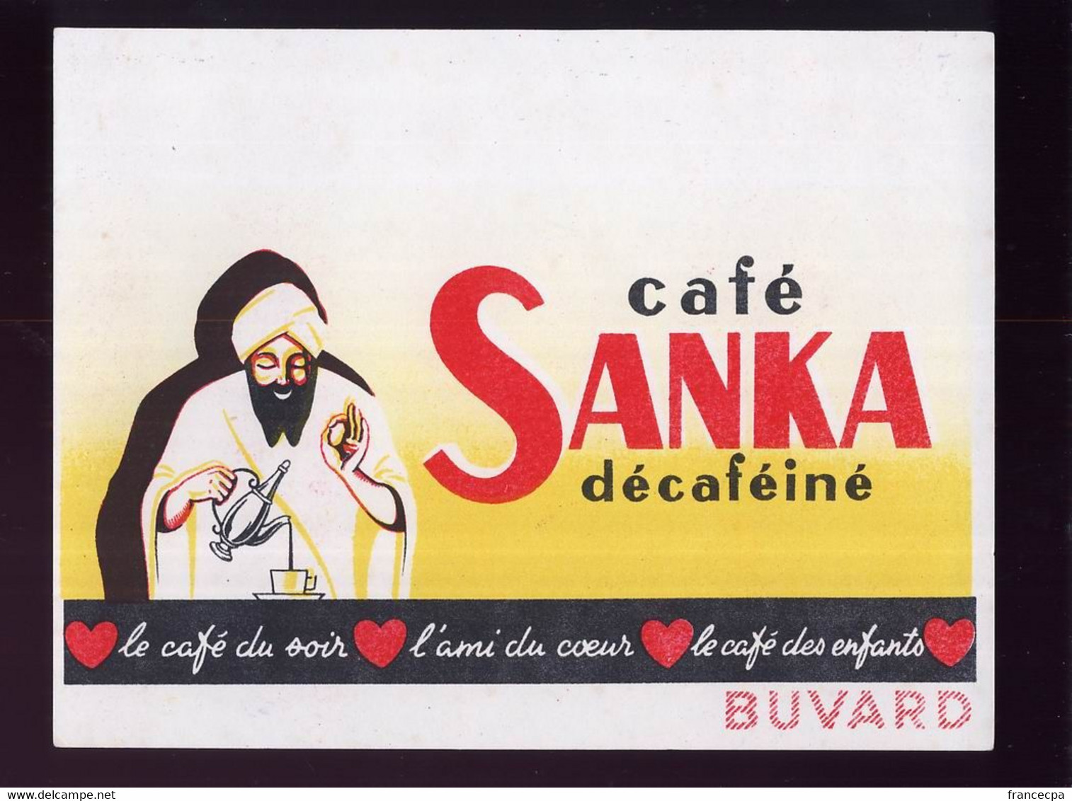 B388 - BUVARD -    CAFE SANKA Décaféiné - Café & Thé