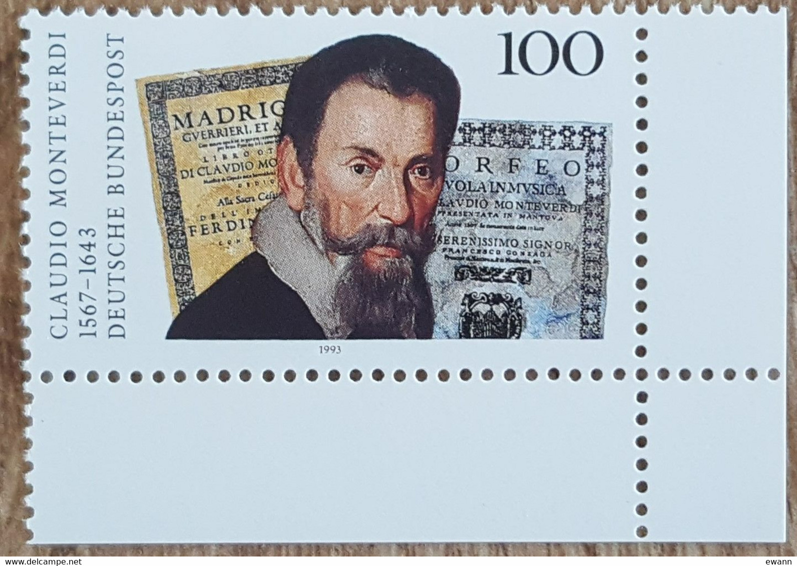 RFA - 1993 - YT N°1537 - Claudio Monteverdi, Compositeur - Neufs