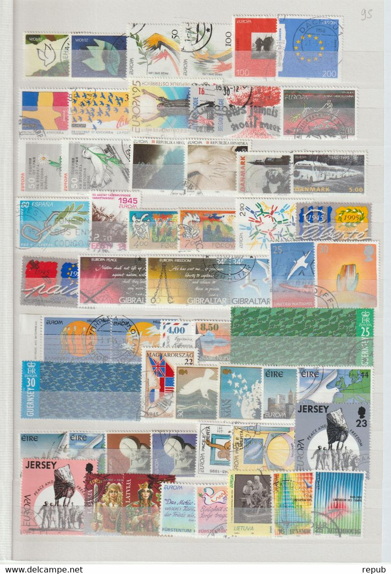 Europa 1995 Année Incomplète Oblitérée Used 84 Timbres Et 2 BF - 1995