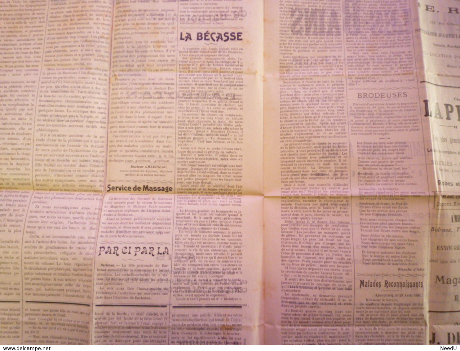 GP 2021 - 82  Journal  "L'ECHO De Barbotan-les-Bains Et De L'ARMAGNAC"  1906  (4 Pages)   XXX - Non Classificati