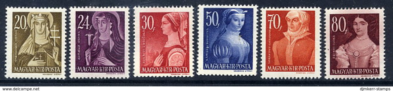 HUNGARY 1944 Famous Women MNH / **.  Michel 754-59 - Nuovi